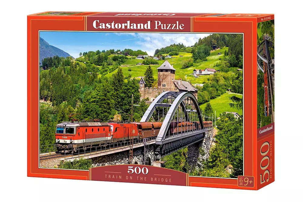 Puzzle 500 elementów. Train on the Bridge. Castorland. Nowy Produkt