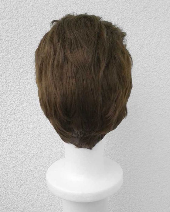 Krótka męska peruka brązowa z grzywką cosplay brązowy męski wig