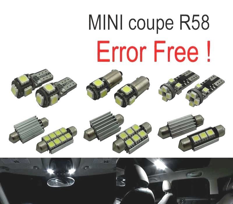 KIT COMPLETO 12 LAMPADAS LED INTERIOR PARA MINI COOPER COUPE R58 12-15