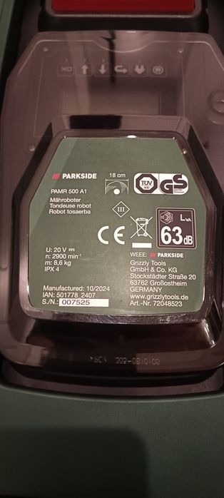 Parkside PAMR 500 A1 robot koszący, kosiarka.