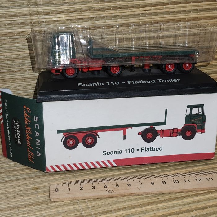 Колекційна модель Scania 110 Super Flatbed Trailer Eddie Stobart 1:76 Atlas Editions