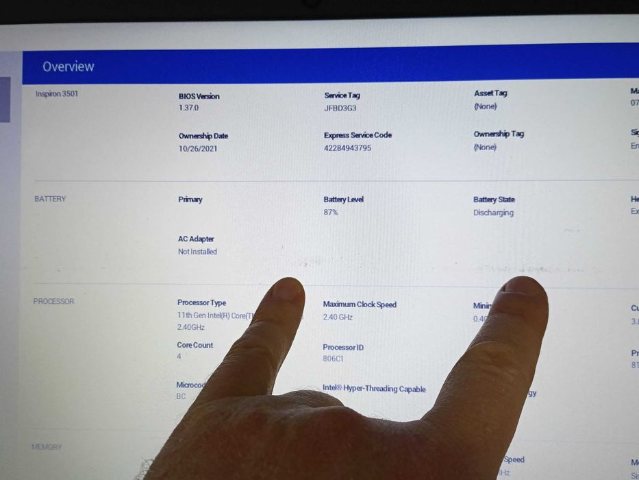 Ноутбук Dell Inspiron 3501 15.6"  i5-1135G7 8GB 256GB SSD Windows 11