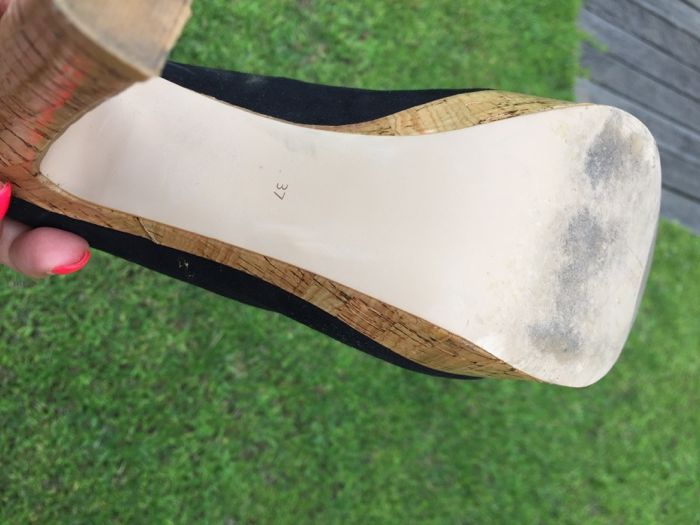 Sandálias altas Pretas - Stradivarius 37 / Sapato