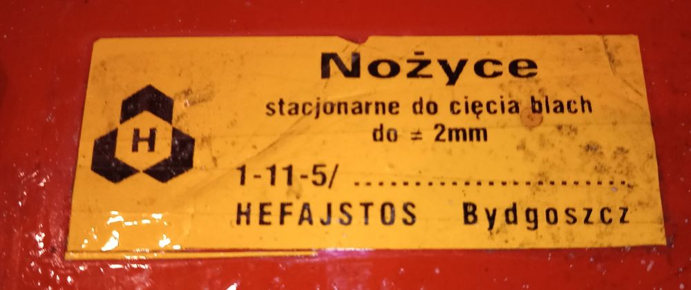 Nożyce do cięcia blachy do 2mm HEFAJSTOS