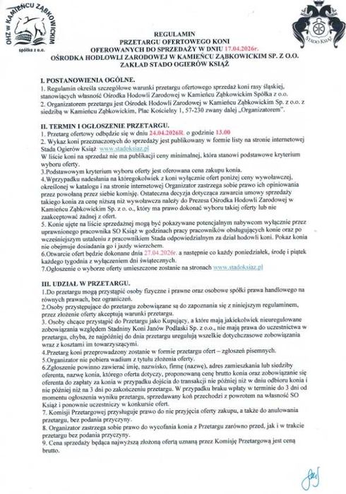 Na sprzedaż roczna klacz śląska