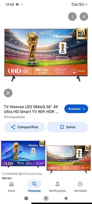 Tv Hisense 58 polegadas