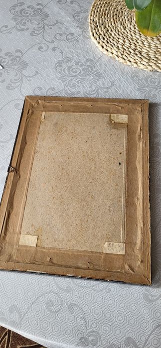 Stary obraz komunijny. Pamiątka Pierwszej Komunii św.