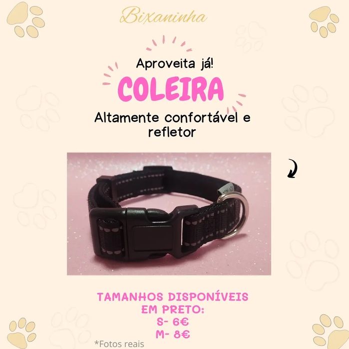 Coleira (almofada, confortável e ajustável)