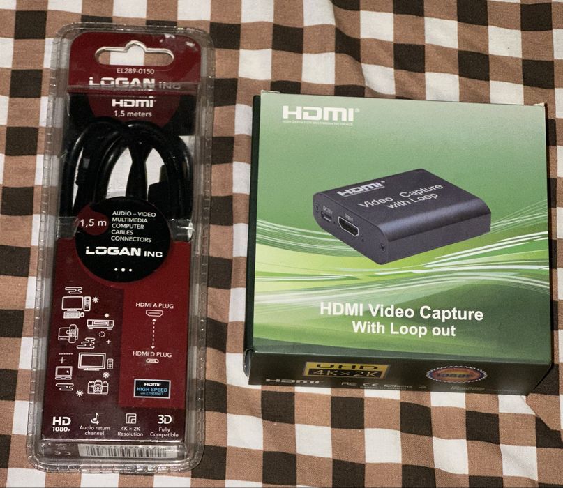 Карта відеозахоплення + провід з hdmi a на hdmi D для камери