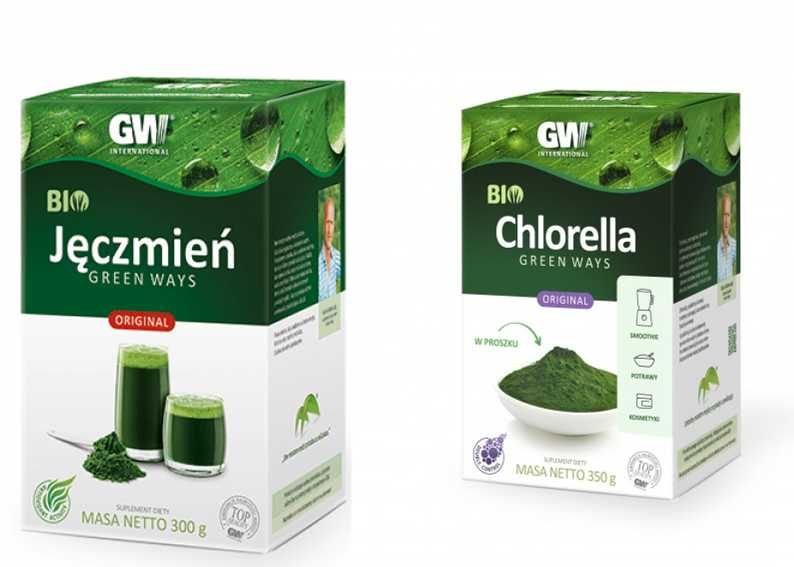 JĘCZMIEŃ BIO proszek 300 g. + CHLORELLA BIO proszek 350 g. Green Ways