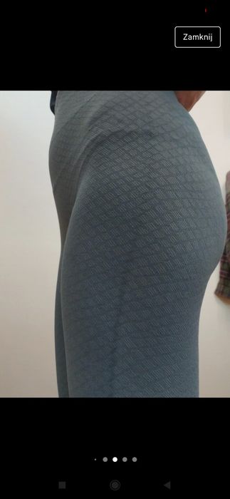 Legginsy sportowe szare ombre workout idealne na siłownię