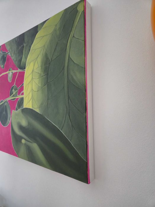 Obraz akrylowy na płótnie 50x50 cm motyw botaniczny pop art dopamine decor