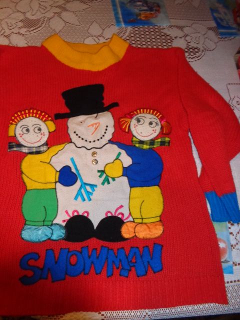 sweter młodzieżowy L grubszy czerwony