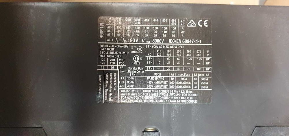 Stycznik mocy I=150A [AC-3] DILM150(RAC240)