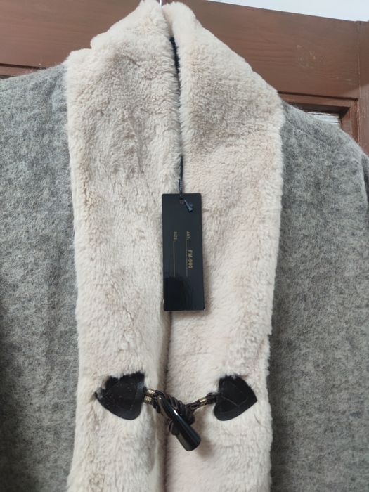 Casaco Feminino Novo c/Etiqueta – Cinza c/Forro de Pelo, Veste Até XL