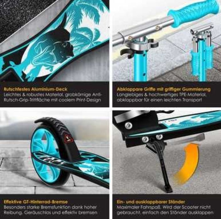 Hulajnoga składana antypoślizgowy podnóżek regulacja kierownicy