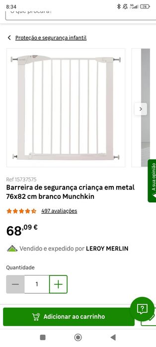 Barreira segurança crianças