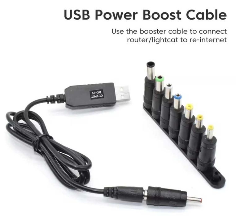 Переходник 8 шт. + кабель USB DC 5v-12v шнур для Wi-Fi роутера