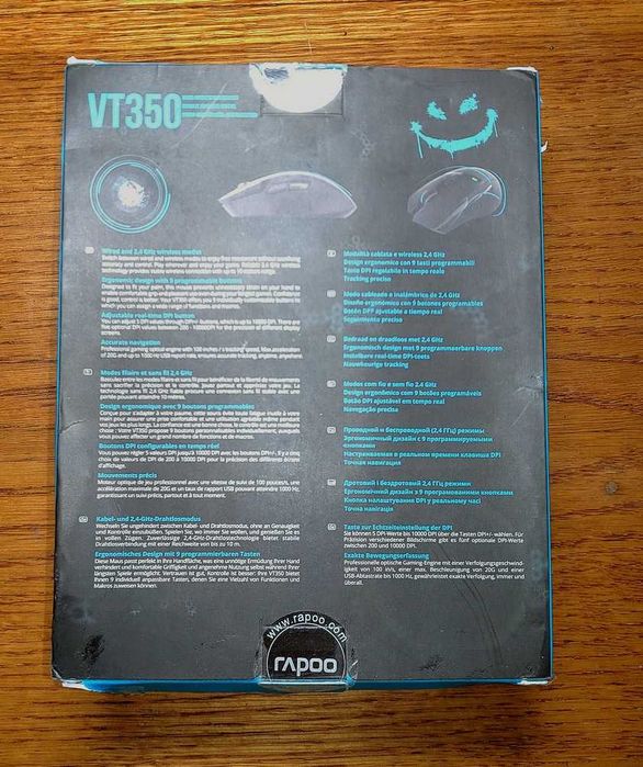 Мышь игровая беспроводная 2.4Ггц  RAPOO VT350 проводная