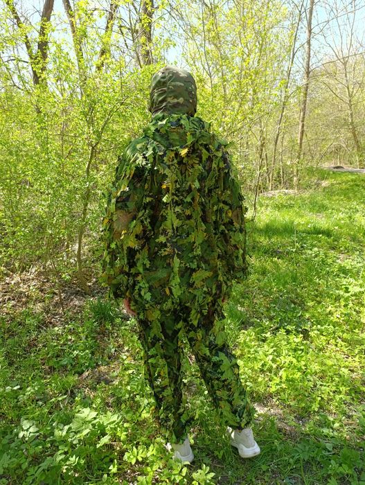 Маскувальний костюм 3D кікімора зелений камуфляж для лісу кікімора зелене листя