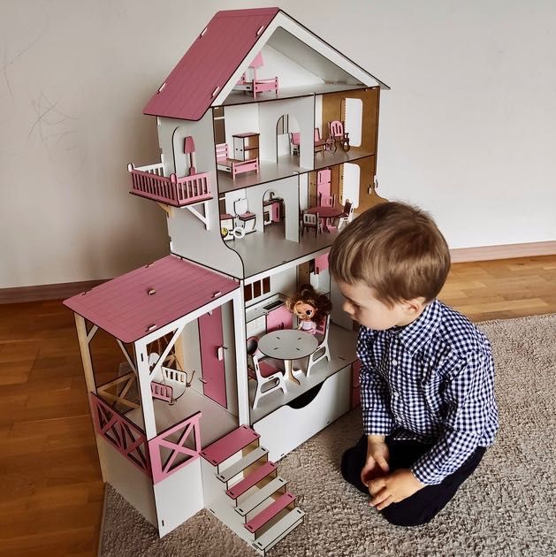 Дитячий будиночок для ляльки, деревʼяний—НОВИЙ‼️Домик для Барби и Лол