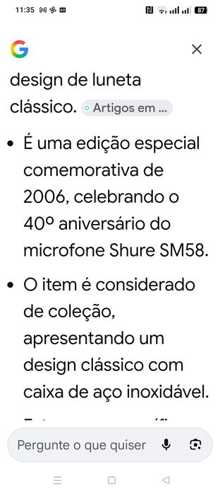 Relógio coleção shure 2006