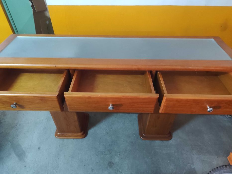 Conjunto de 2 armários para hall de entrada - madeira maciça e pesada (muito robustos)