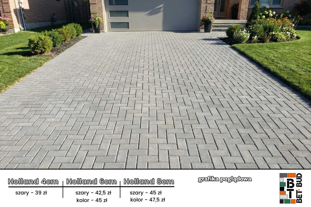 Kostka brukowa HOLLAND Zawidów 4 cm / 6 cm / 8 cm podjazd chodnik