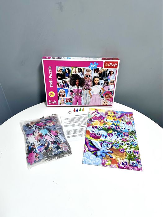 Детский набор: конструктор-пазли Barbie; настольная игра-ходилка Pony