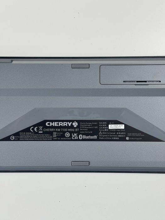 Бездротова компактна клавіатура Cherry KW 7100 Mini BT QWERTZ Slate Blue (мембранні клавіши, Bluetooth, німецька розкладка)