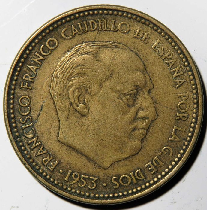 Moedas Espanha - 2 Pesetas 1947 *48, 54, e 2,5 Pesetas *56  - SÓ 1,5€