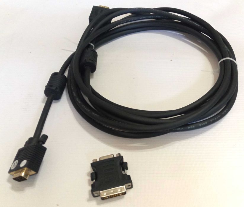 Kabel D-SUB VGA-VGA + DVI przejściówka 4.5m Przewód FULL HD