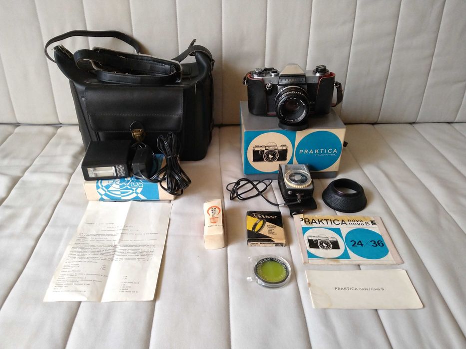 Aparat Praktica Nova 1967 Oreston 1.8/50 Elektronika W5-21 + akcesoria