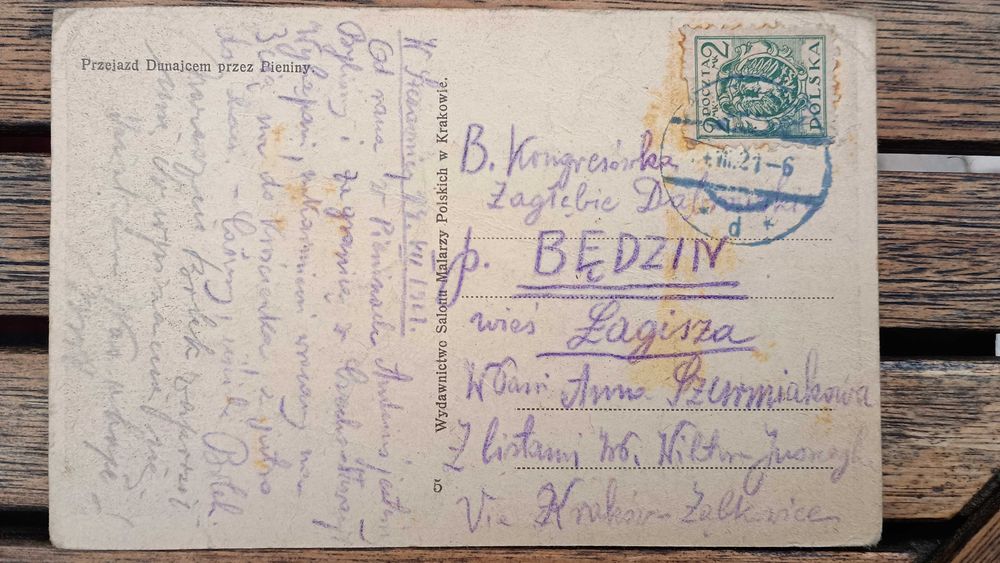 Przejazd Dunajcem przez Pieniny - pocztówka 1921