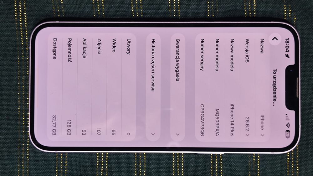 iPhone 14 Plus 128 GB + pudełko | 100% sprawny