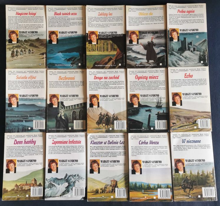 Margit Sandemo Saga o Czarnoksiężniku tom 1-15 komplet