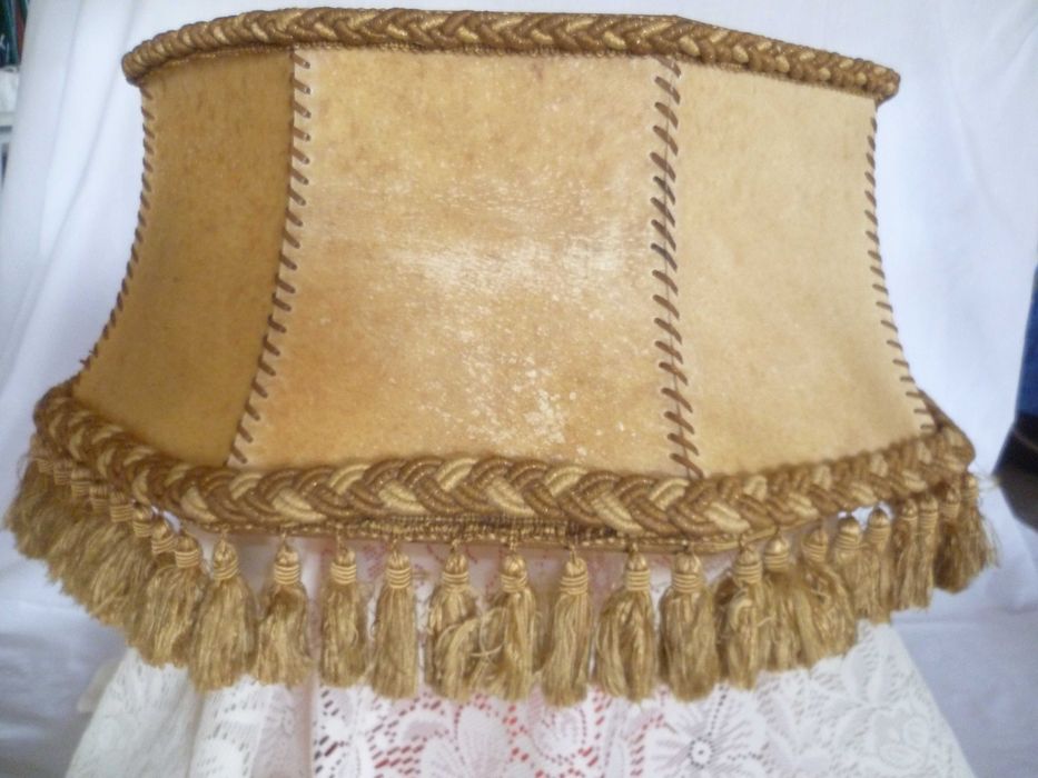 Abajur Candeeiro em Pele Ø 60cm ANTIGO anos 40 Alemanha Filme Museu