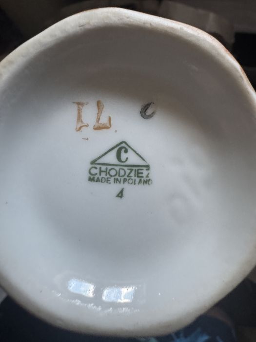 Stary piekny serwis kawowy 8 osób PRL porcelana Chodzież