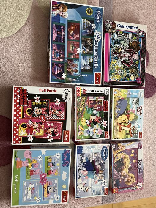 Puzzle 8 szt trefl clementoni kubus puchatek peppa mickey mouse elza