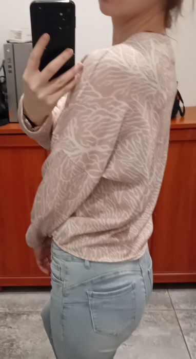 Wyprzedaż szafy!Sweter sweterek varlesca S 36 beżowo biały nude, stan bardzo dobry
