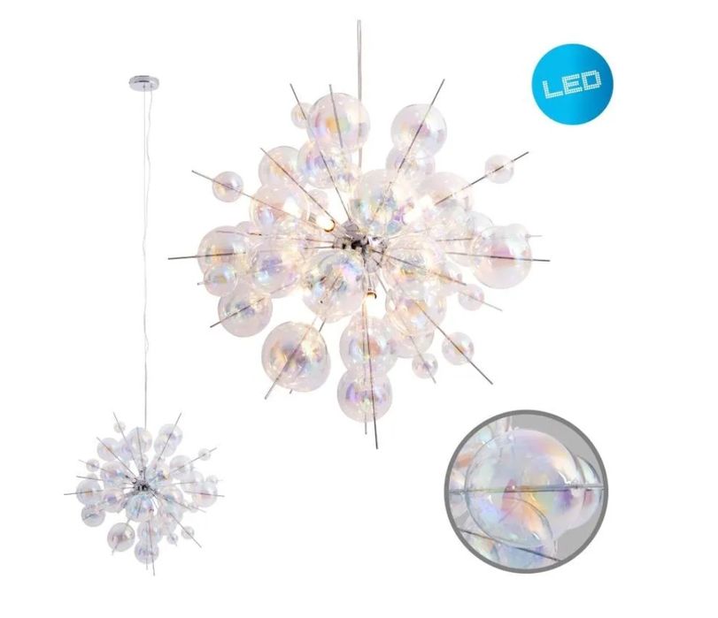 Designerska Lampa wisząca Explosion  Nave kule balls chrom multikolor