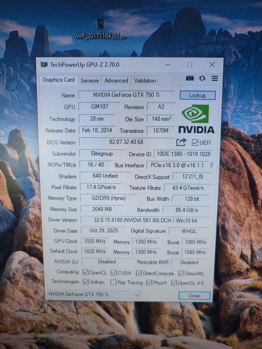 GTX 750ti 2gb ddr5