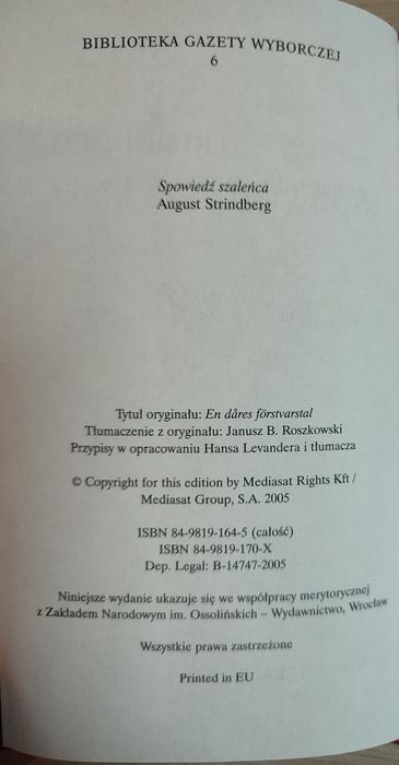 August Strindberg - Spowiedź szaleńca