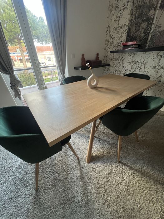 Mesa de jantar retangular em madeira (180x90 cm) Arnaiz