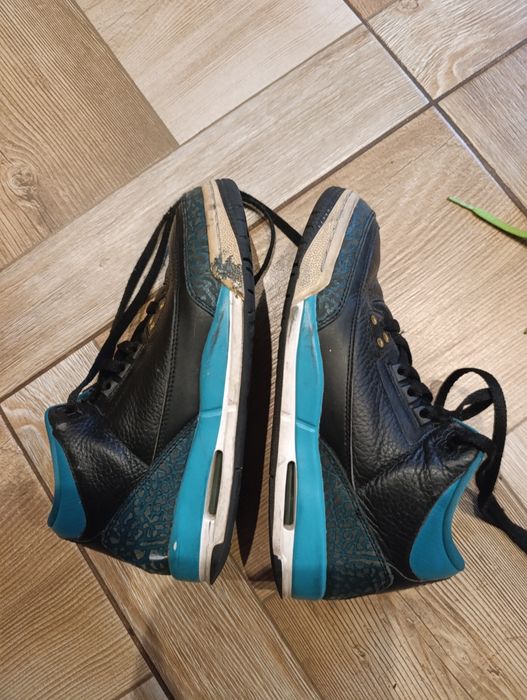 Buty Jordan sportowe za kostkę czarno turkusowe 39