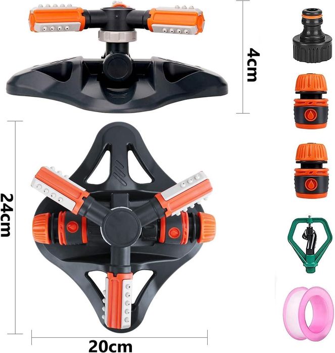 Zraszacz do Trawy Ogrodowy 3D 3-ramienny Automatyczny Obracany System