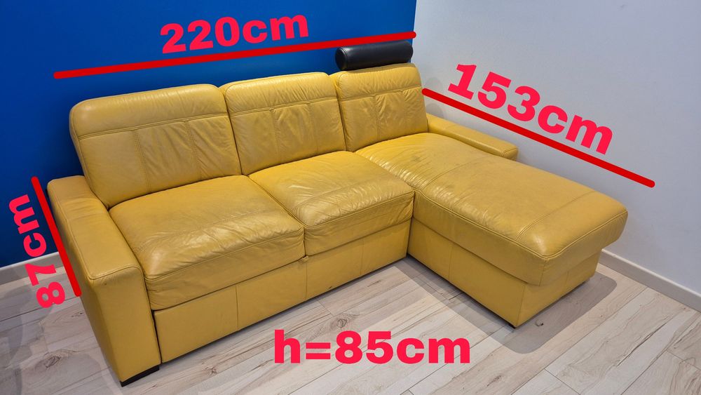 Narożnik skóra naturalna.