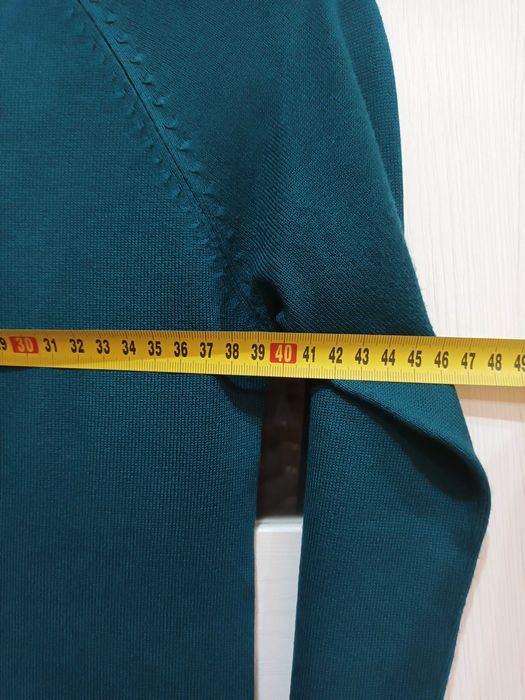 Golf, sweterek, klasyczny, ciemny turkusowy/morski, roz S