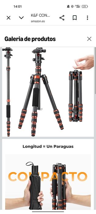 Tripé profissional de carbono