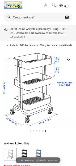 Pomocnik, połka na kółkach
